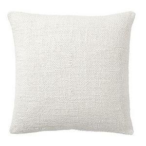 Faye Textured Linen Pillow Cover, 20", Ivory