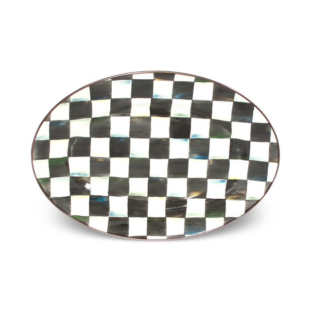 Mackenzie-Childs Courtly Check Enameled Steel Small Oval Platter