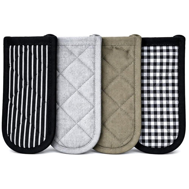 DOPENSPI 4 Pcs Cast Iron Skillet Handle Covers,Heat Resistant Pot Handle Covers 4 Colors Machine Washable Cotton Insulated Sleeves Non-Slip Grip Holder for Cast Iron Skillet Pan Kitchen Baking Cookin