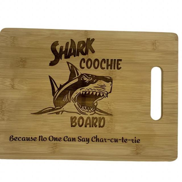 Shark Coochie Board/Charcuterie Board/Cutting Board/Bamboo Board/Laser Engraved/Sharkcoochie (13" x 9")