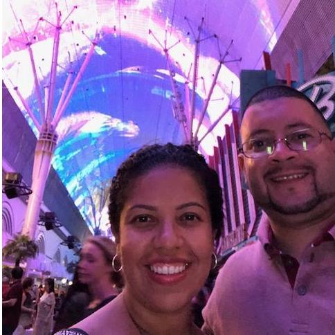 Day two in vegas, us taking in the scenery at the old strip after a long day at the canyon.