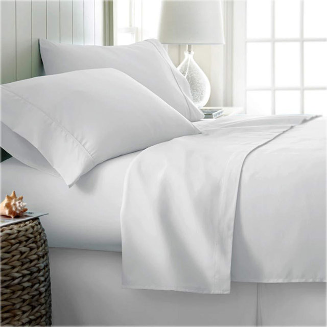 800 Thread Count True Egyptian Extra Long Staple Cotton Sheet Set, 4 Pc Set, Sateen Weave, Hotel Collection Soft Luxury Bedding, Fits Upto 15" Deep Pocket (White Solid, Queen Size)