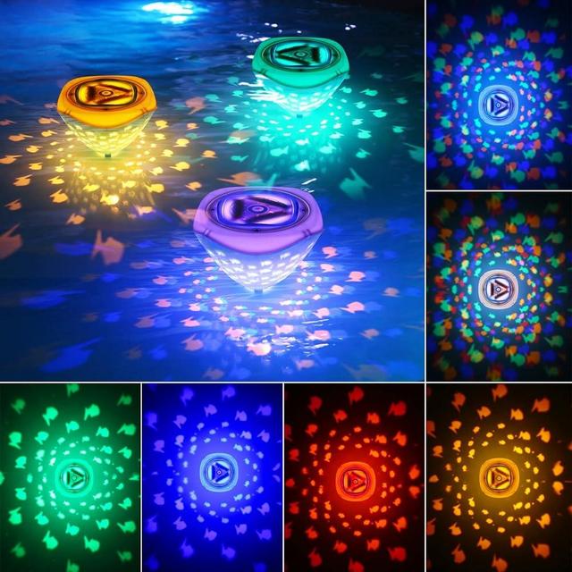 Swimming Floating Pool Lights, Fish Pattern 3PCS Color Changing Underwater Pool Light That Float, 4 Colors 2 Modes, Glow Hot Bath Tub Kids Toy LED Light Up Decor (3AAA Batteries Powered, Not Included)