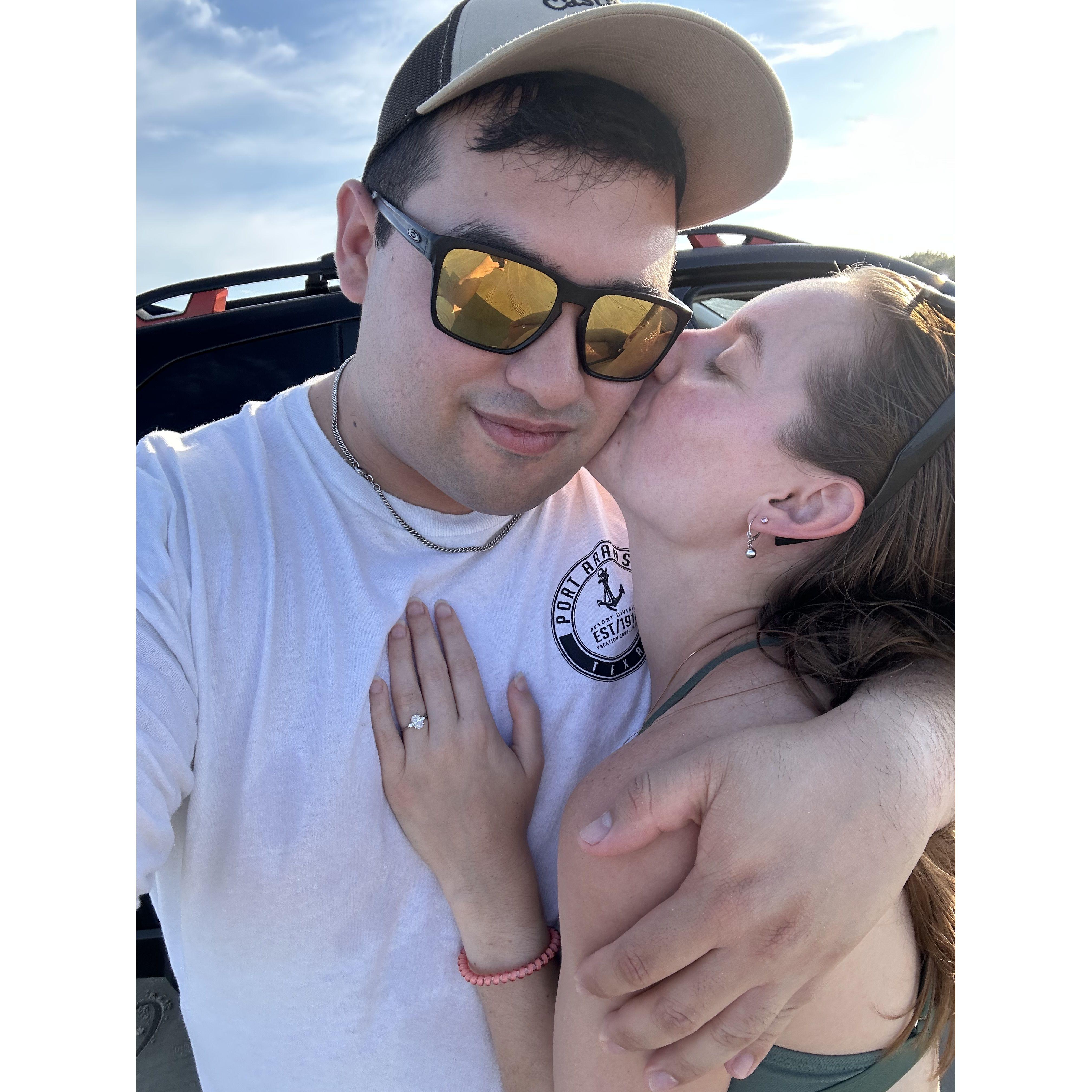 The day we got engaged in Port Aransas
