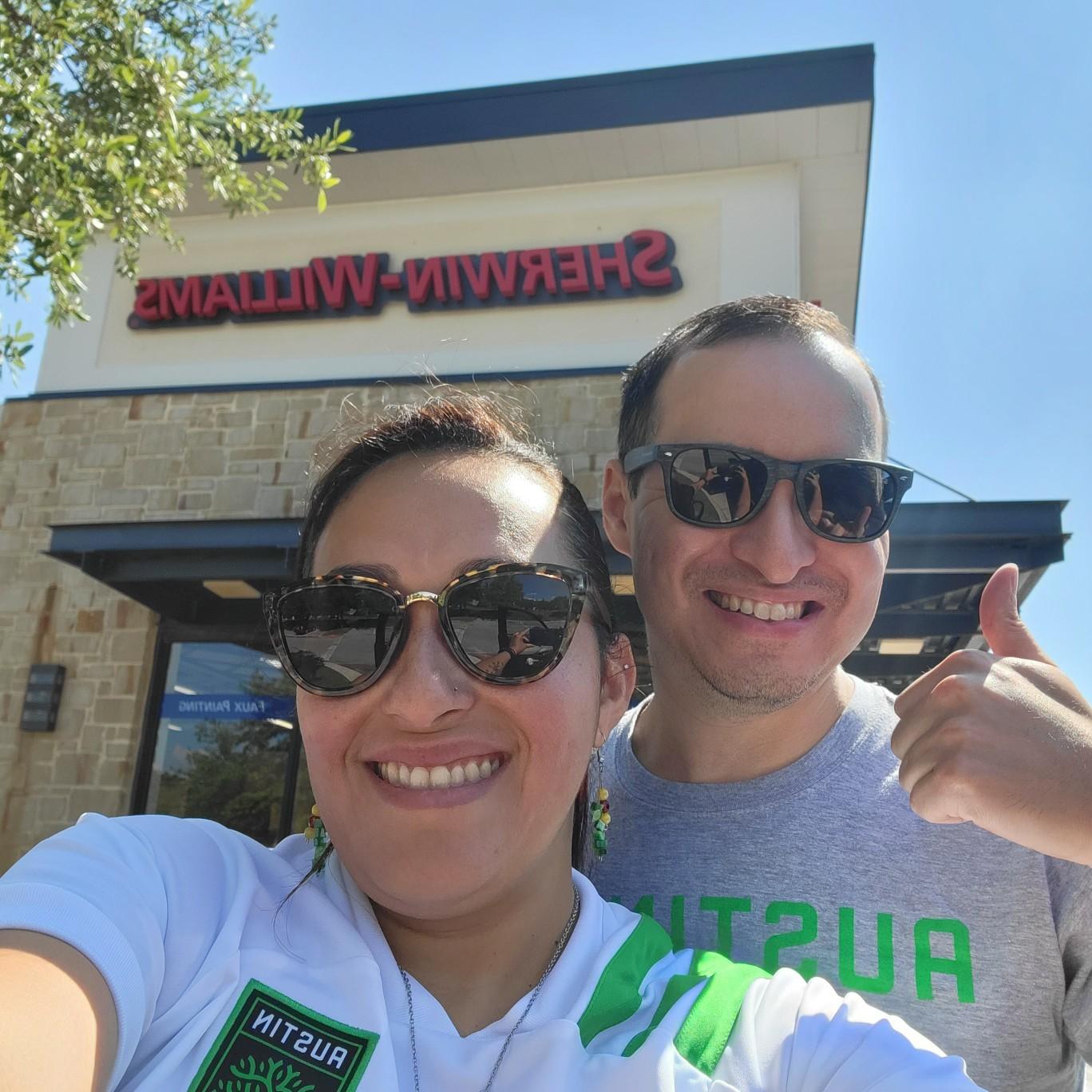 Game day doesn't stop us from buying paint for our new home.