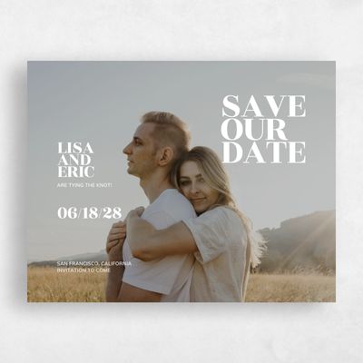 White Wedding Save the Date - Braunfels Portrait