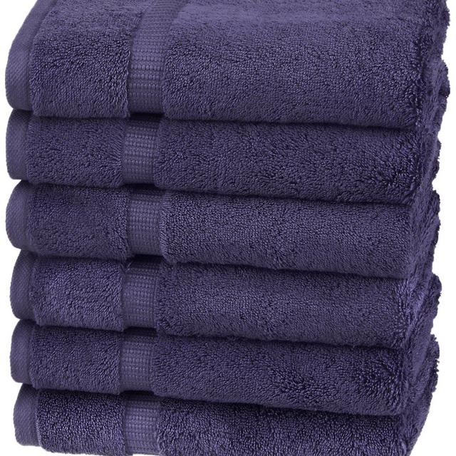 Pinzon Organic Cotton Hand Towels (6 Pack), Navy