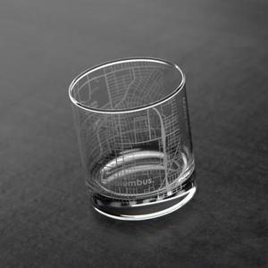 Columbus, OH - Ohio State - College Town Map Rocks Glass