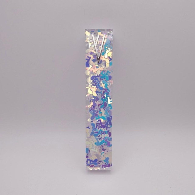 Musical Notes Irridescent Epoxy Resin Mezuzah 5” - Judaica Gift