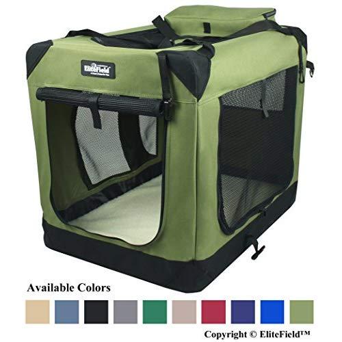 EliteField 3-Door Folding Soft Dog Crate, Indoor & Outdoor Pet Home, Multiple Sizes and Colors Available