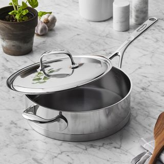 Atlantis Stainless Steel Sauté Pan with Helper Handle + Lid