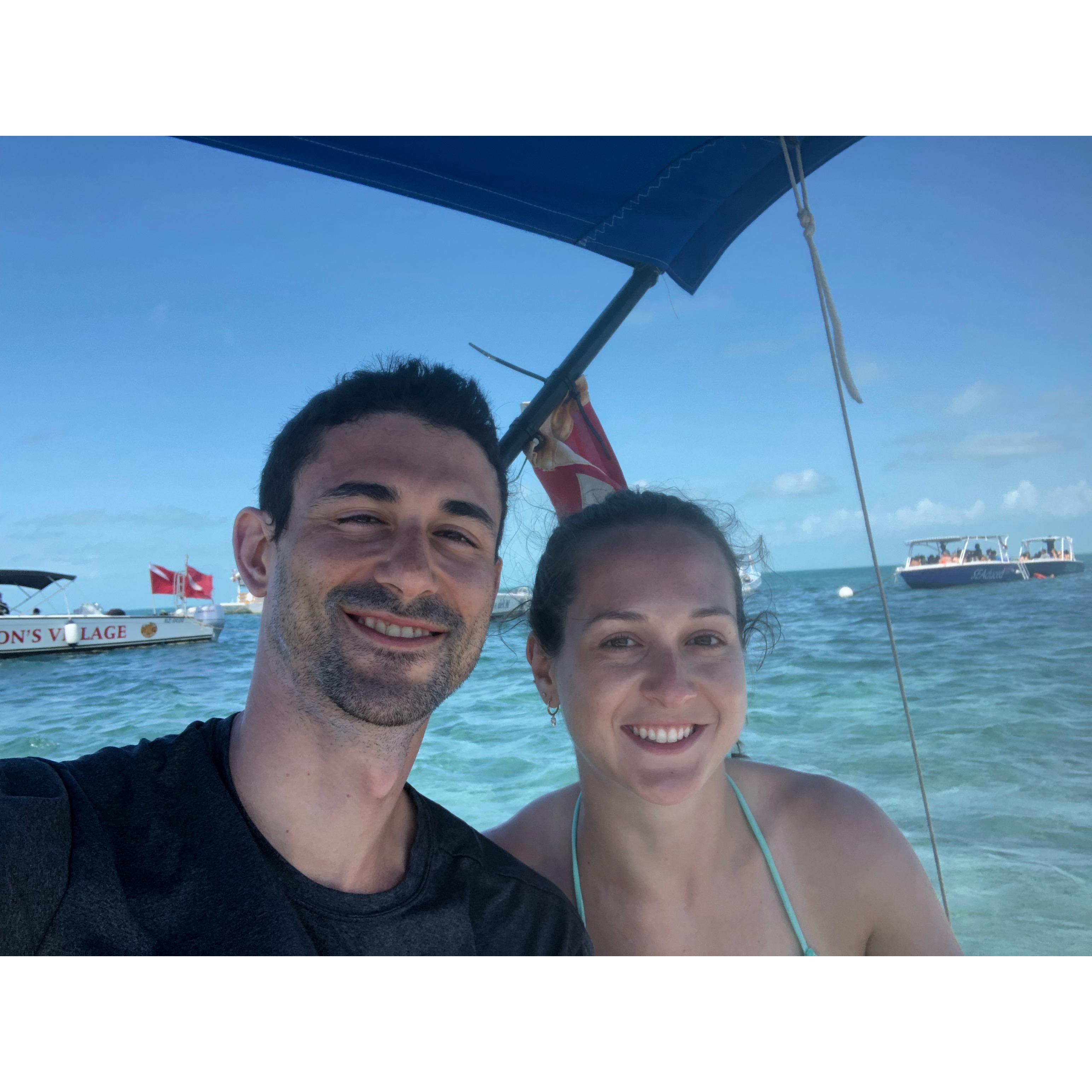 Our first vacation together (Belize) and first time trying to scuba
