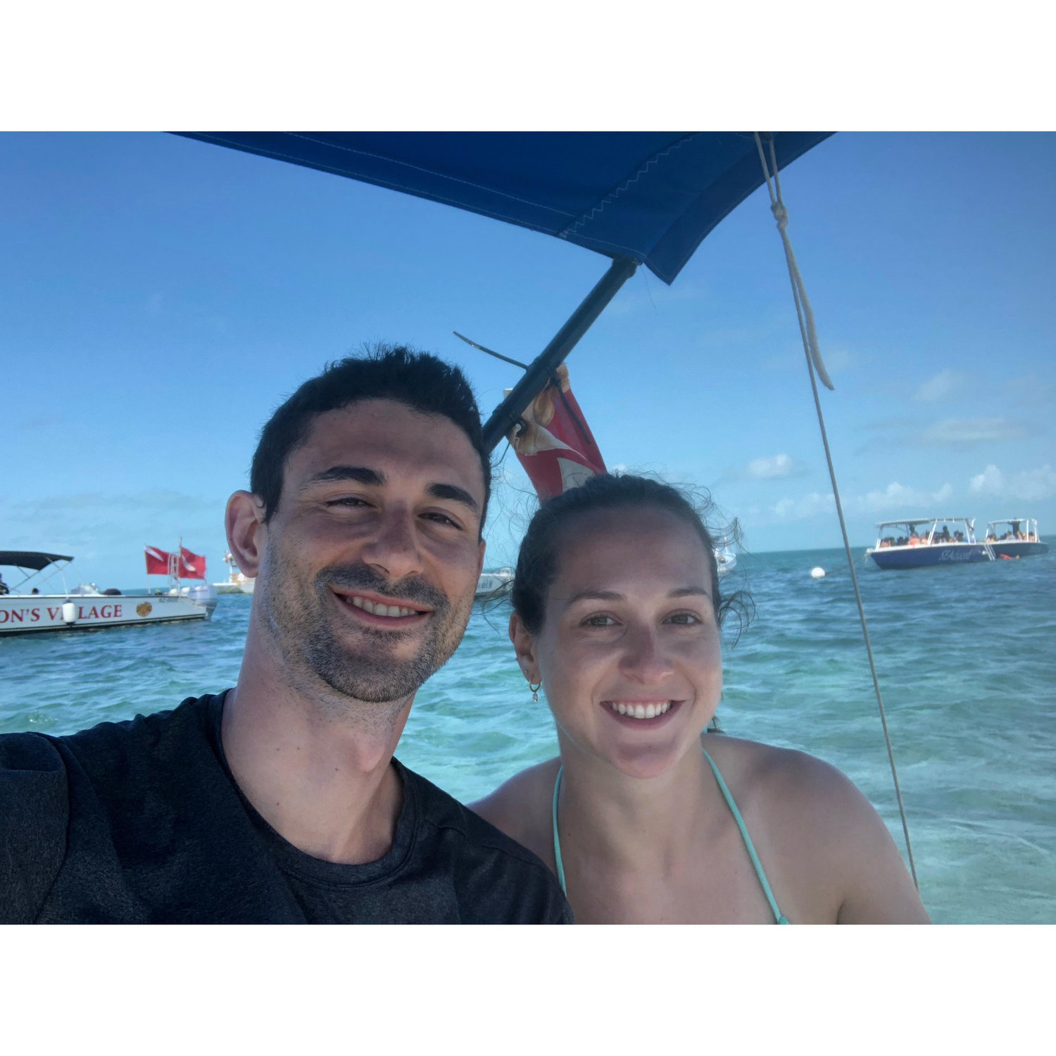 Our first vacation together (Belize) and first time trying to scuba