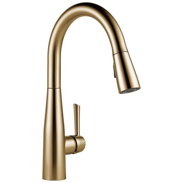 Delta Faucet Essa Pull Down Kitchen Faucet Gold with Pull Down Sprayer, Kitchen Sink Faucet for Kitchen Sink with Magnetic Docking Spray Head, Champagne Bronze 9113-CZ-DST