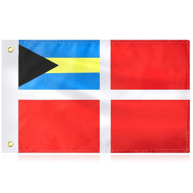 Irenare 2 Pcs Bahamas Flag Bahamas Courtesy Boat Flag Safety Polyester for Vessels Registered Visiting Foreign Waters (12 x 18 Inch)