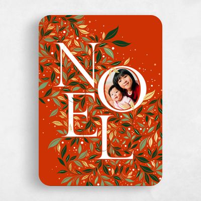 Red Rounded Holiday Card - Ralphie Portrait Foil