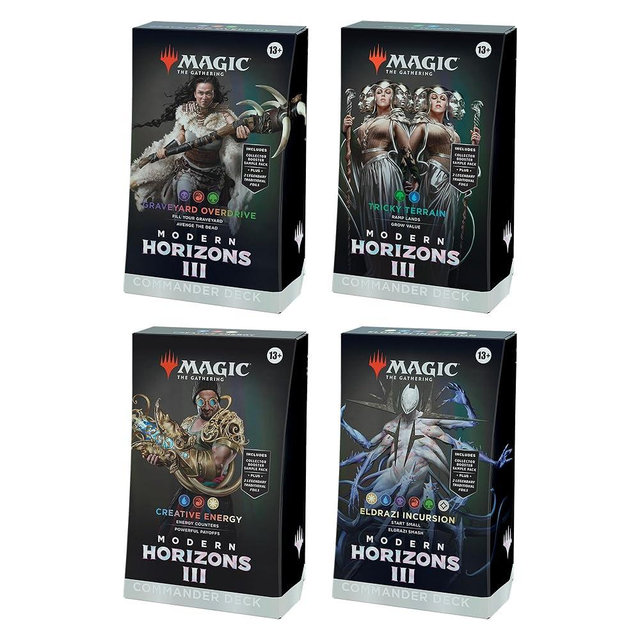 Magic: The Gathering Modern Horizons 3 Commander Deck Bundle - Includes All 4 Decks (Graveyard Overdrive, Tricky Terrain, Creative Energy, and Eldrazi Incursion)