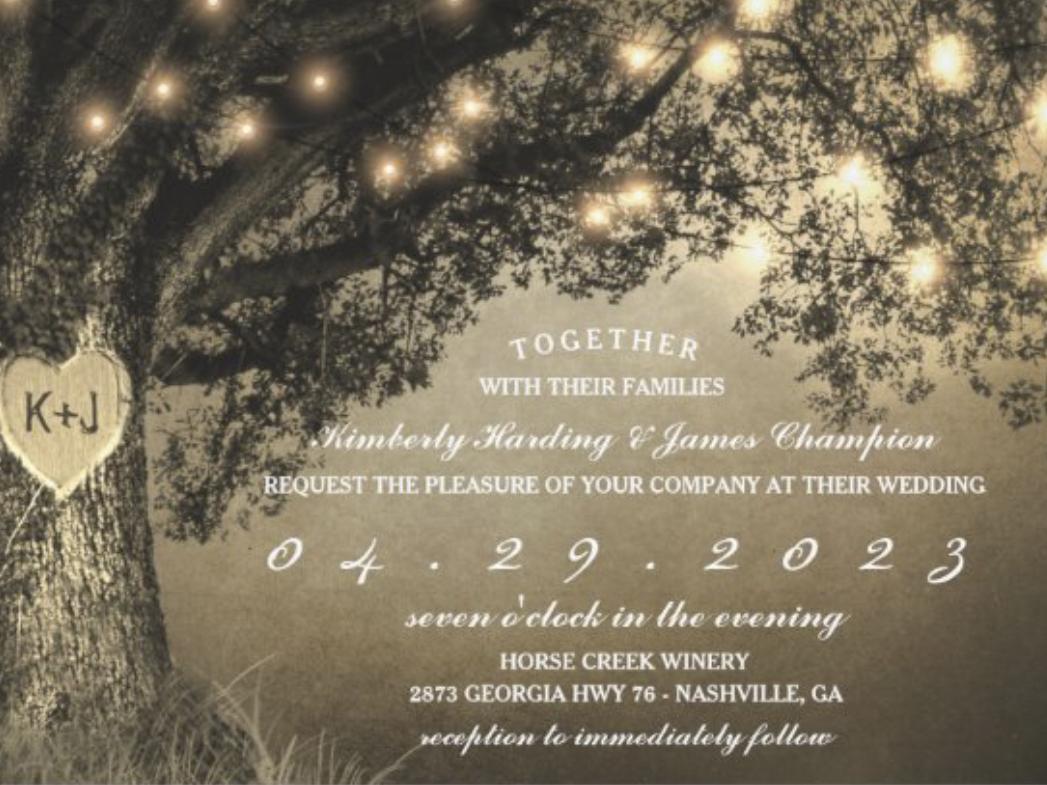 The Wedding Website of Kim Harding and James Champion