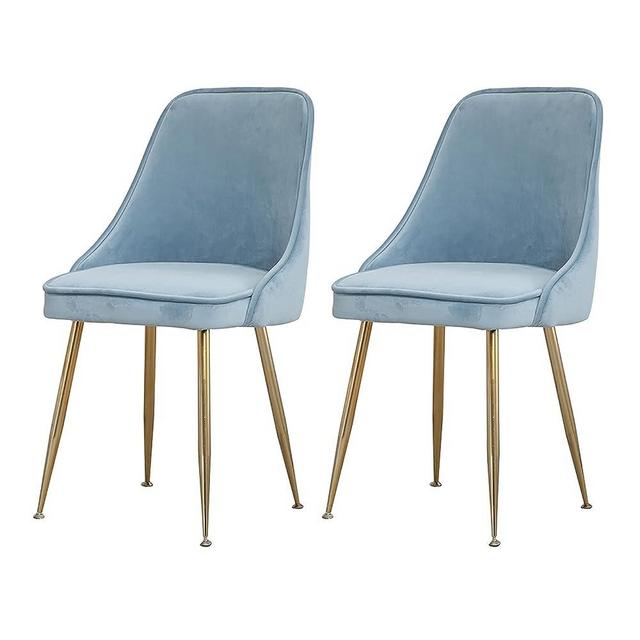 TAUODUYY (2PCS) Dining Chair, Comfortable Flannel Cushion Back Chair, Gold Iron Bracket Bedroom Dressing Chair, Multifunctional Lounge Chair (Color : C)