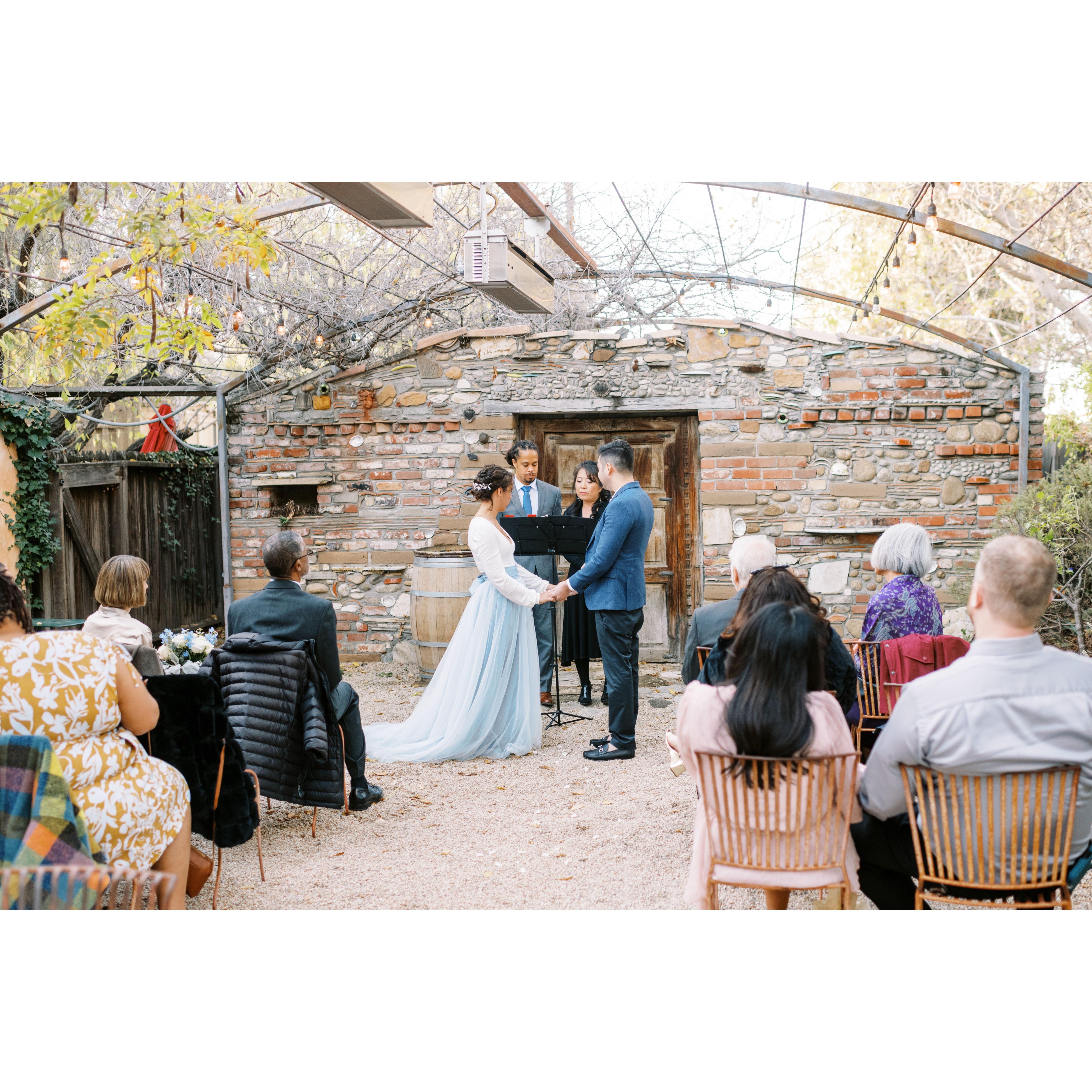 our intimate ceremony officiated by Jared & Ja Young (brother & sister-in-law)