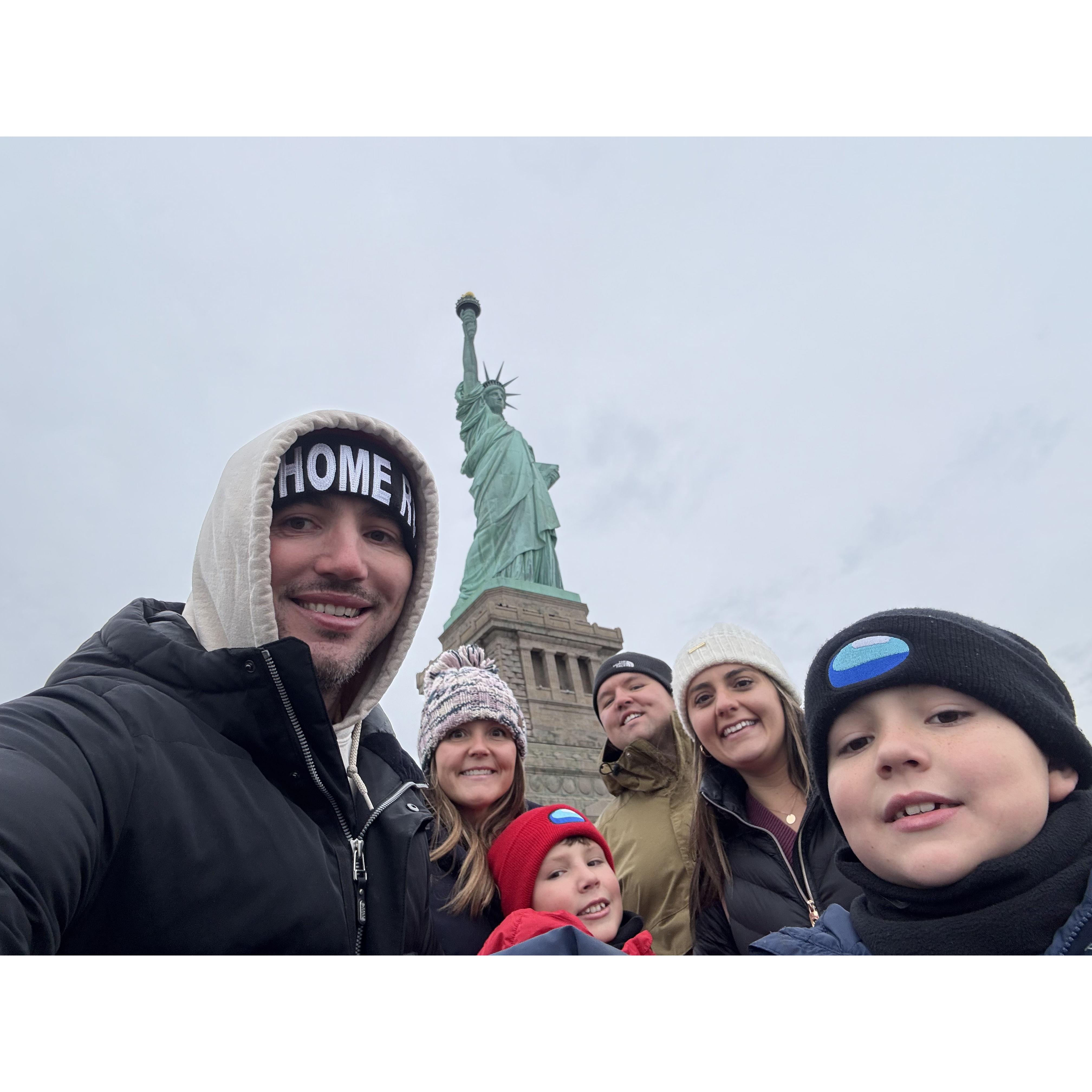 Visiting the Statue of Liberty!