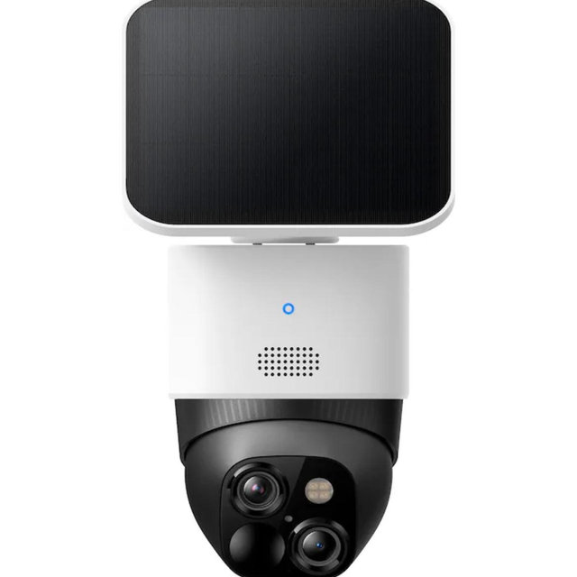 eufy - S340 Outdoor Solar Powered 3K PTZ Security Camera with Dual Lens - White