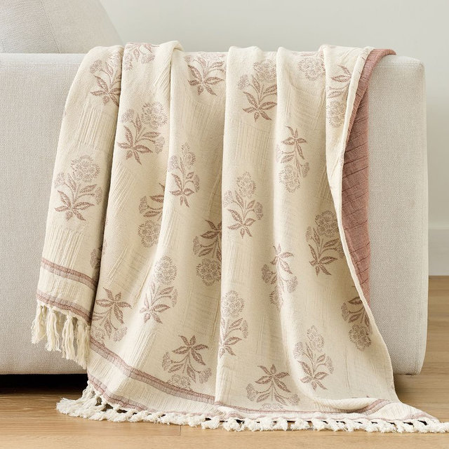 Kona Jacquard Throw, Rosewood, 50" x 60"