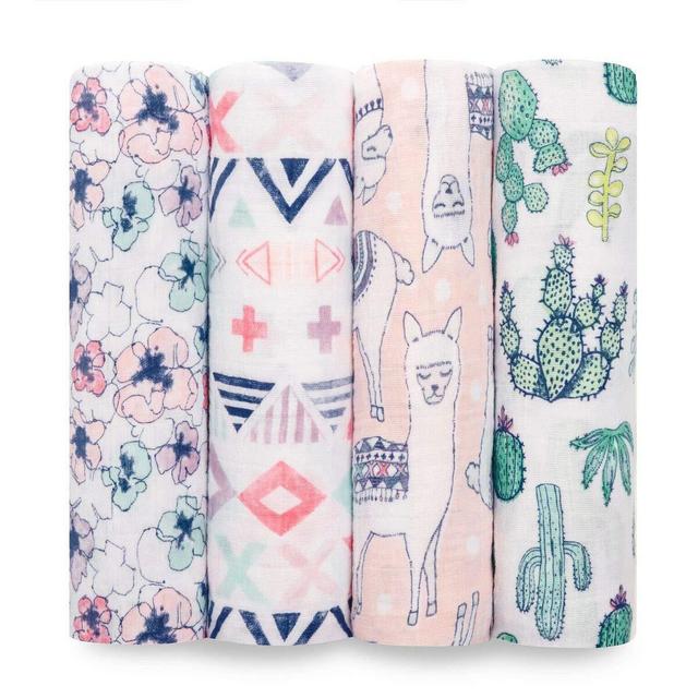 aden + anais Muslin Swaddle Blankets, 4pk
