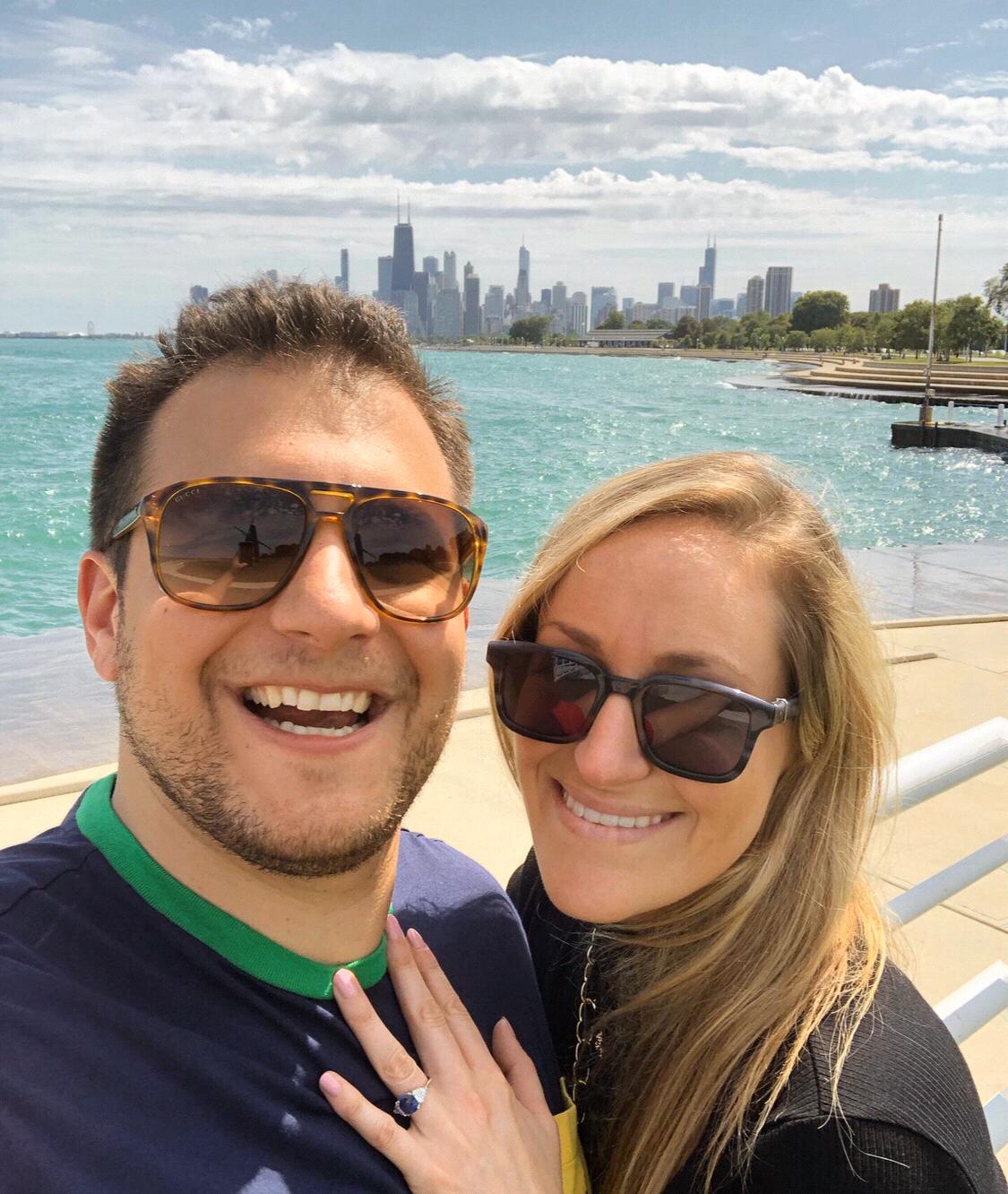 The proposal day at Diversey Harbor, Chicago