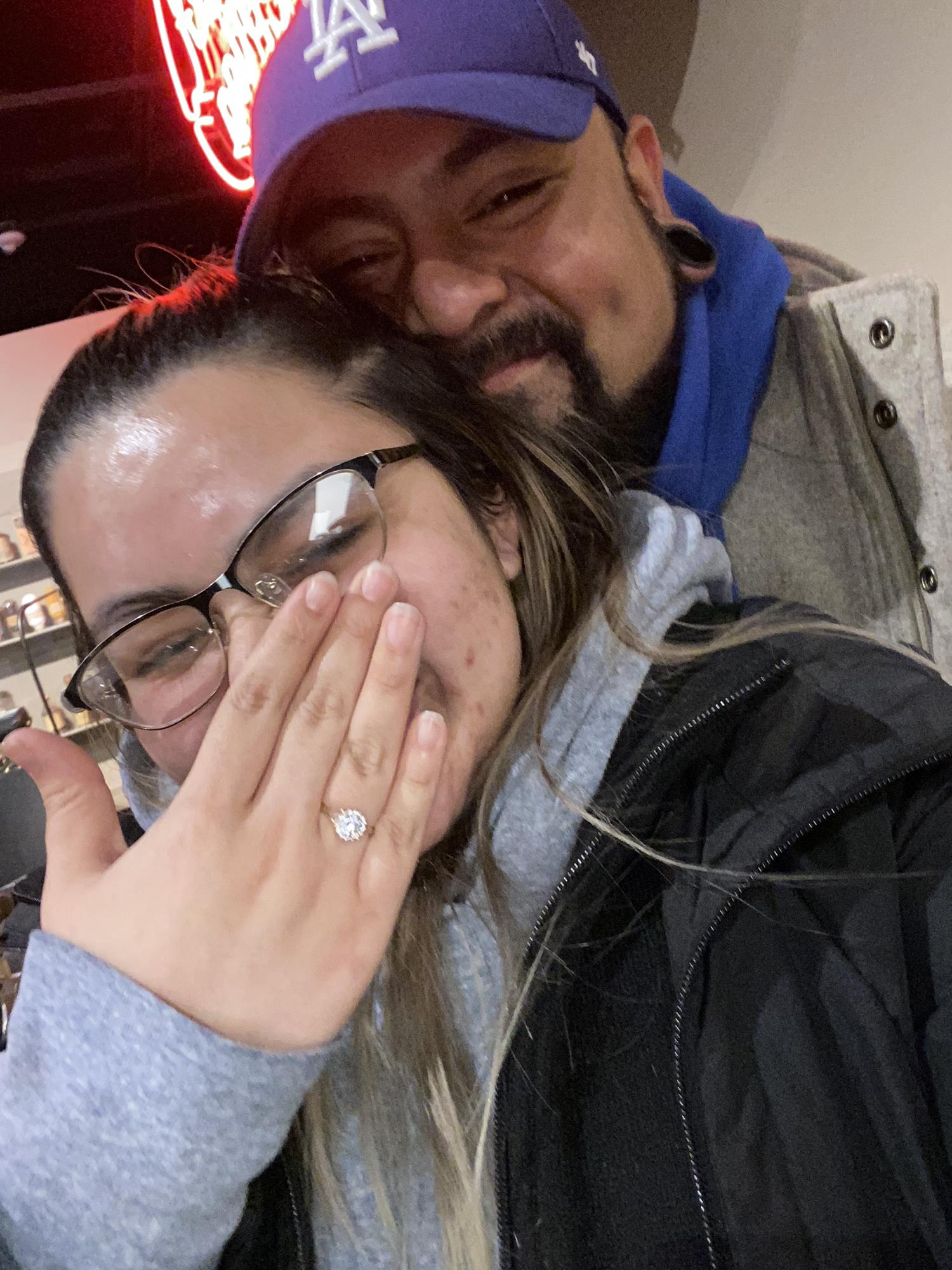 The day I said YES!!!/ First engaged photo together!