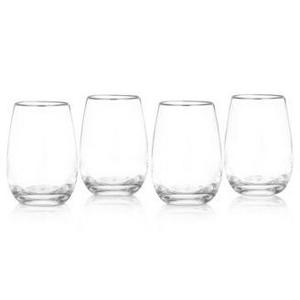 Marquis by Waterford Wine Glasses, Set of 4 Vintage Stemless Wine Glasses