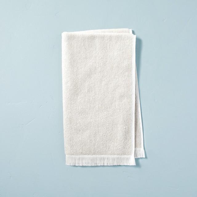 Microstripe Terry Cotton Hand Towel Taupe - Hearth & Hand™ with Magnolia