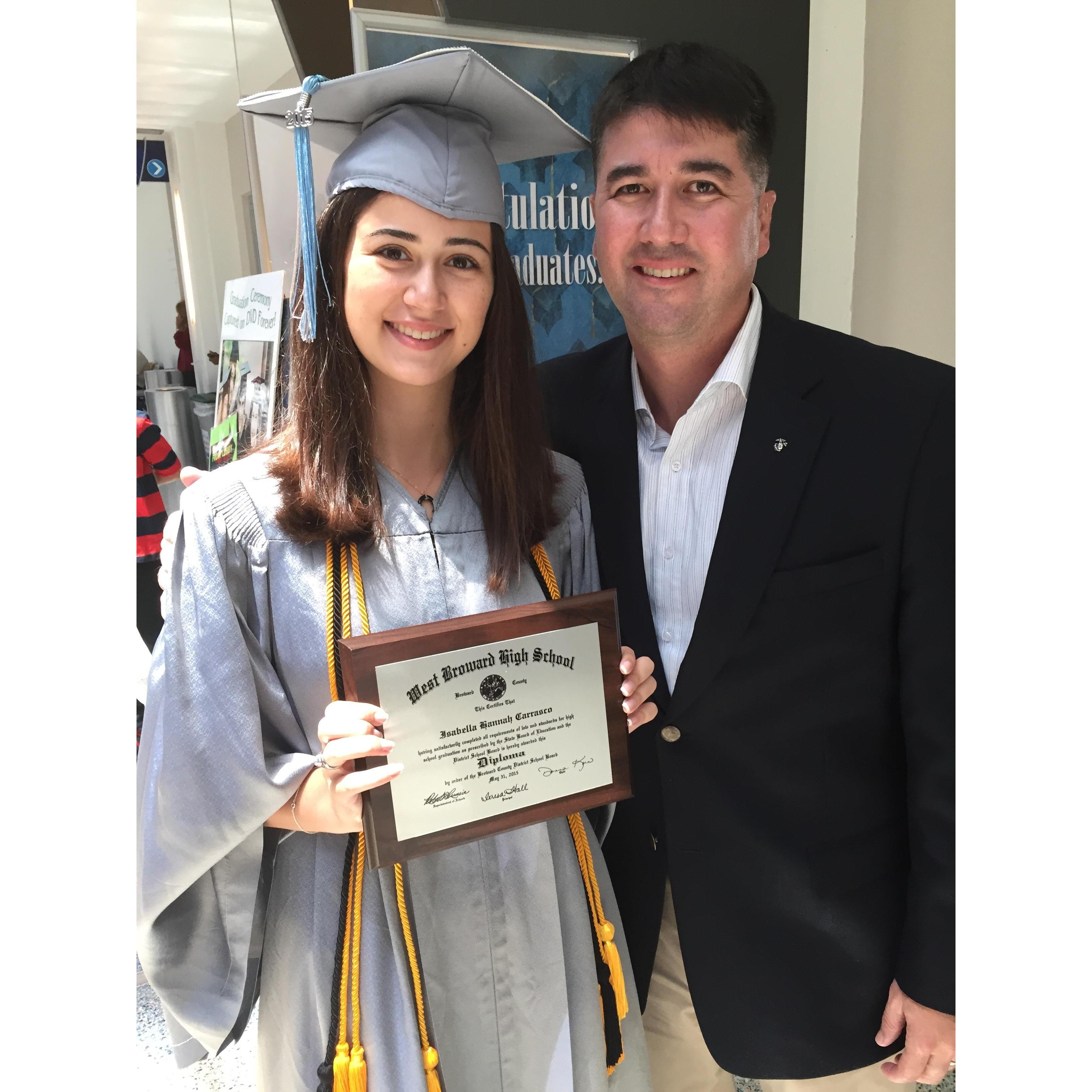 High school graduation with Dad