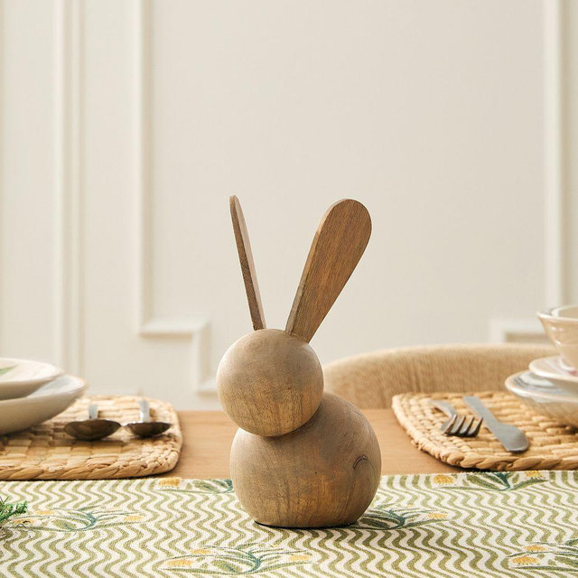Wooden Bunnies, Wood Ash, 6.5"
