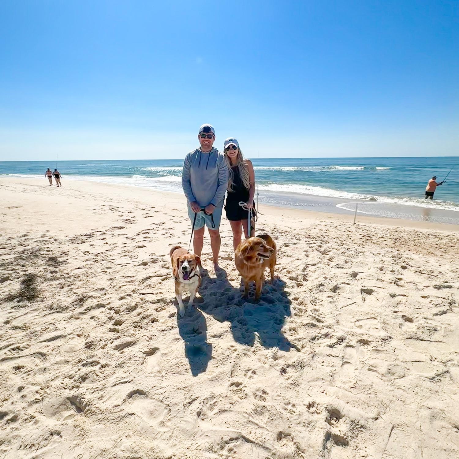 Clancy's first time on the beach