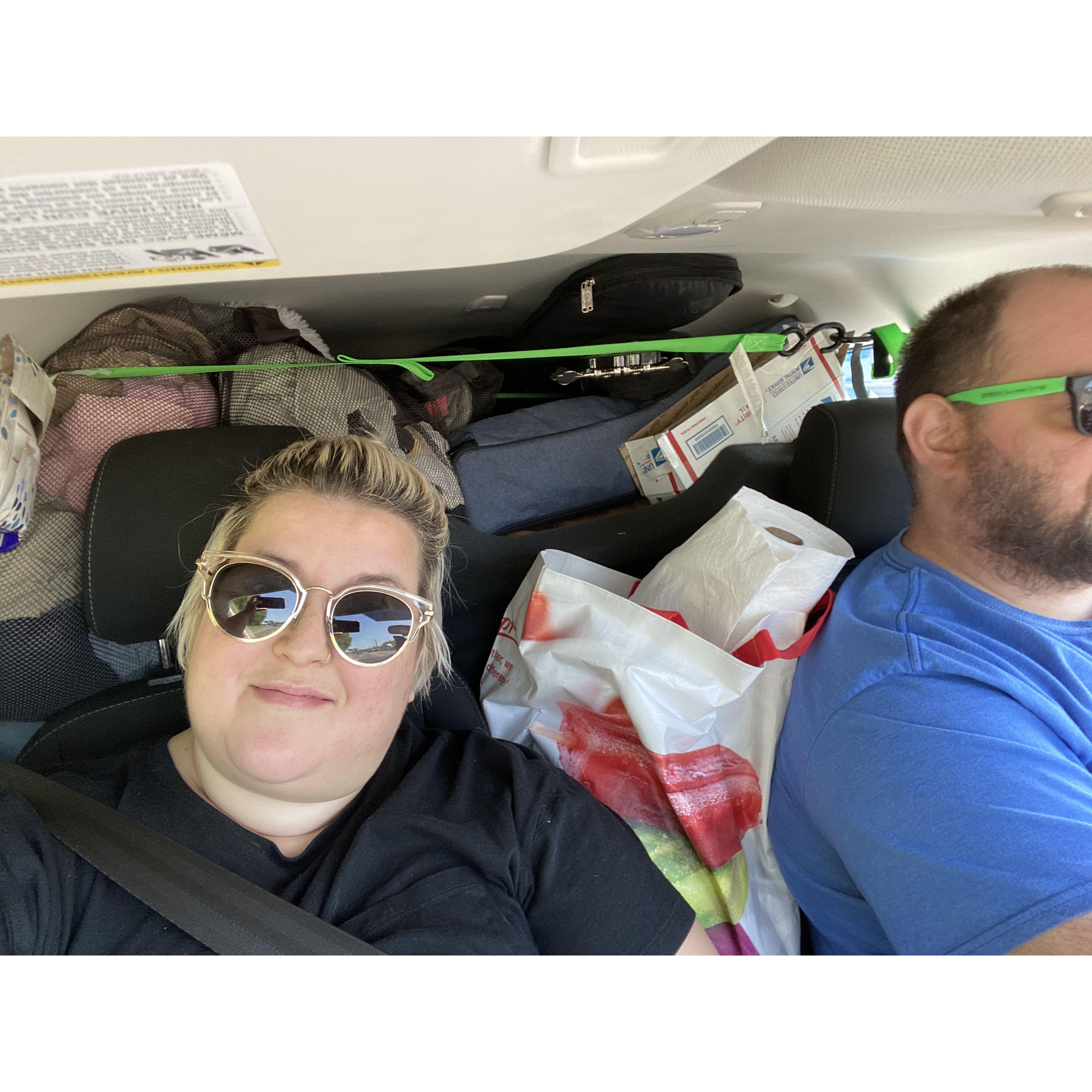All packed up and ready to move to Maine! Not pictured: Brucie in Theo's lap