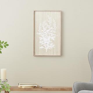 Large Floral Textured Framed Wall Art