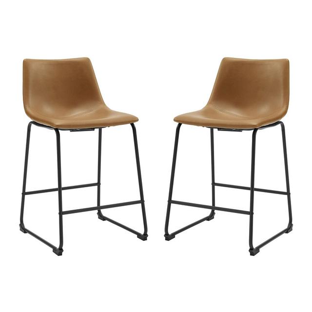 Walker Edison 26" Faux Leather Counter Stool 2 Pack