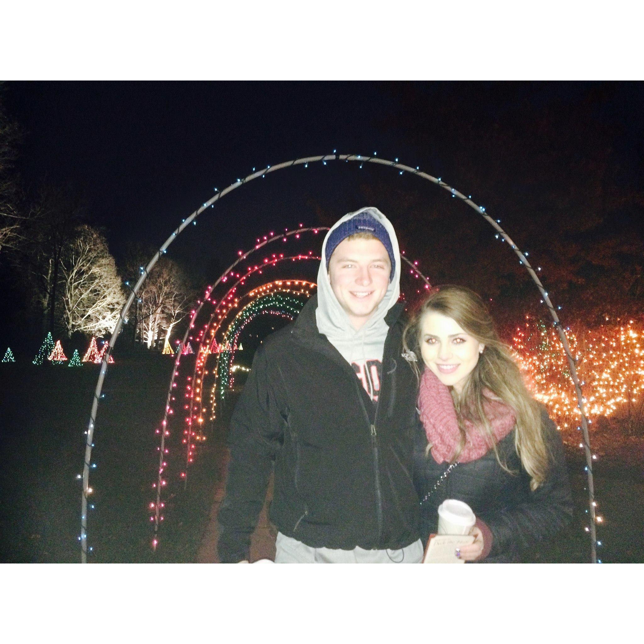 Hot chocolate and lights for his birthday!