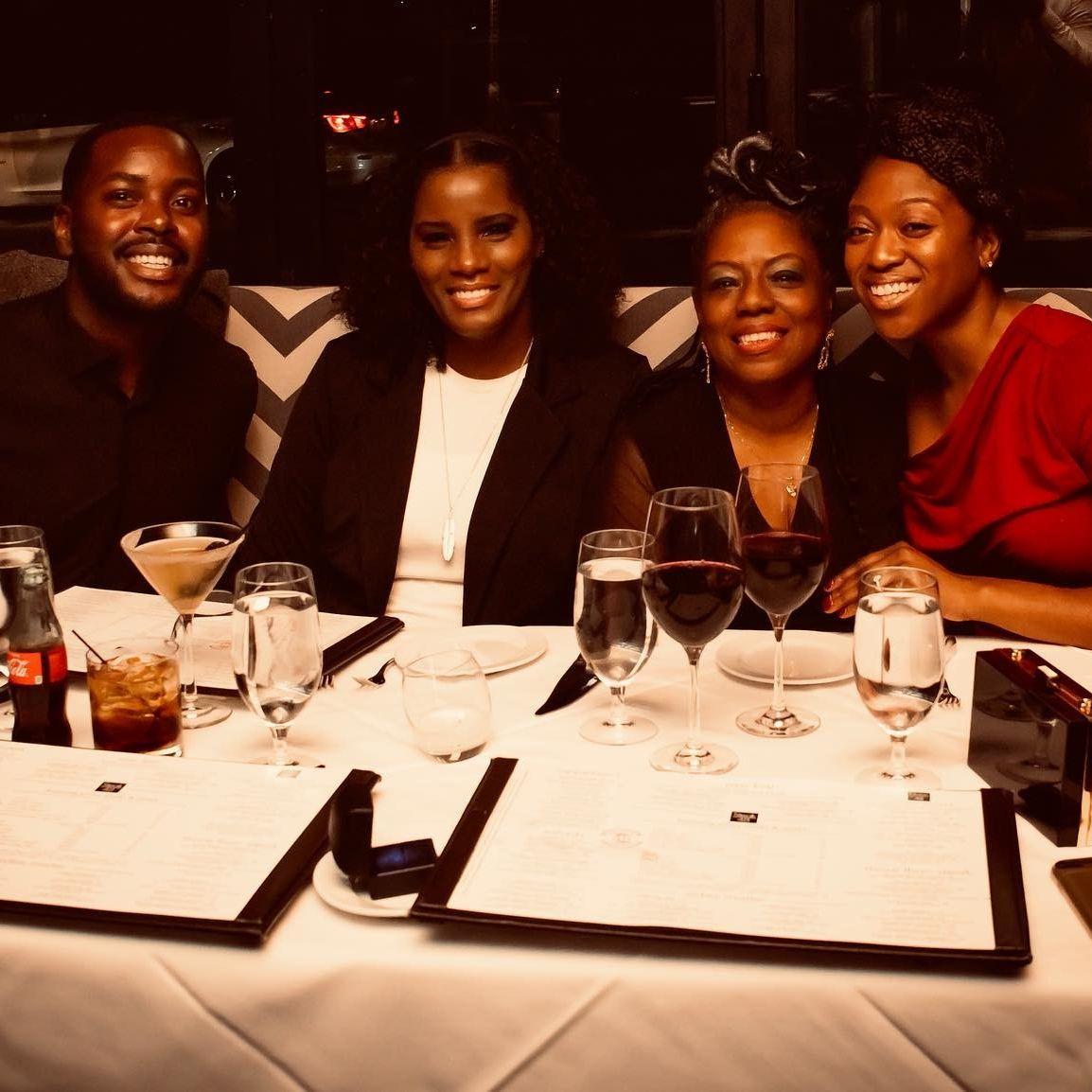 Ron, Ron's Mother Barbara, Asia's Mother Letricia, Asia - Engagement Evening, Steak 48, Houston, TX January 14th, 2022