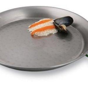 Paderno World Cuisine 18.5 Inch Polished Carbon Steel Paella Pan