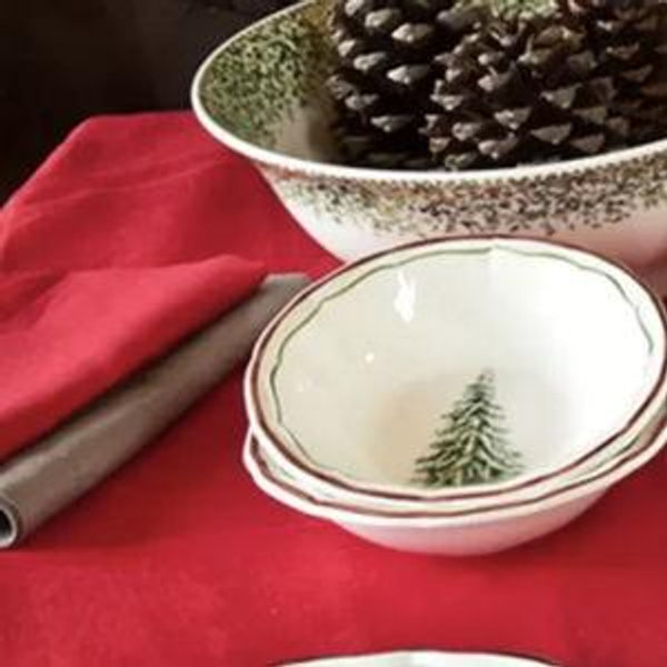 Gien France: Filet Noel Cereal Bowls Set of 4