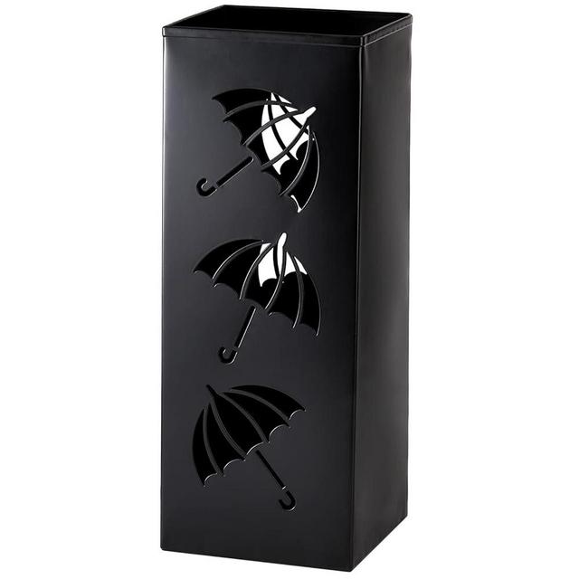 Okllen Metal Umbrella Holder, Square Umbrella Stand Rack for Entryway, 6.3" x 6.3" x 16.5", Black