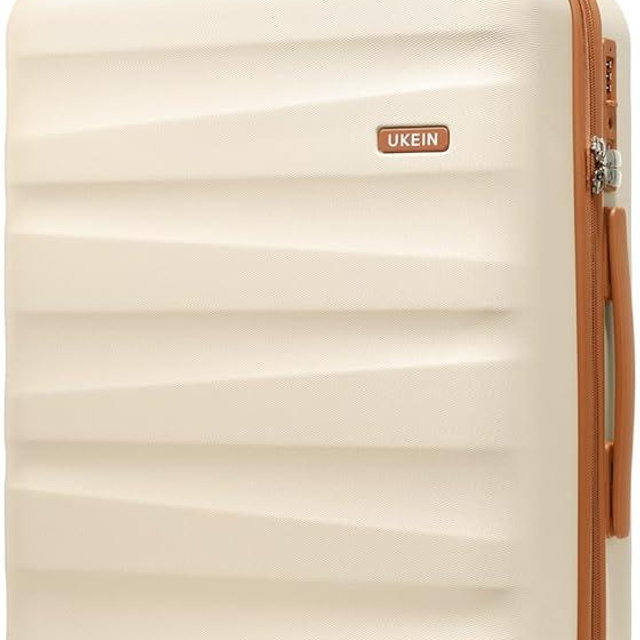 UKEIN 20Inch Carry-On Luggage, Lightweight PC HardShell Suitcase with 360° Spinner Wheels, TSA-Approved, Durable Airline Approved Rolling Luggage with Telescoping Handle, Ideal for 3-4 Day Travel