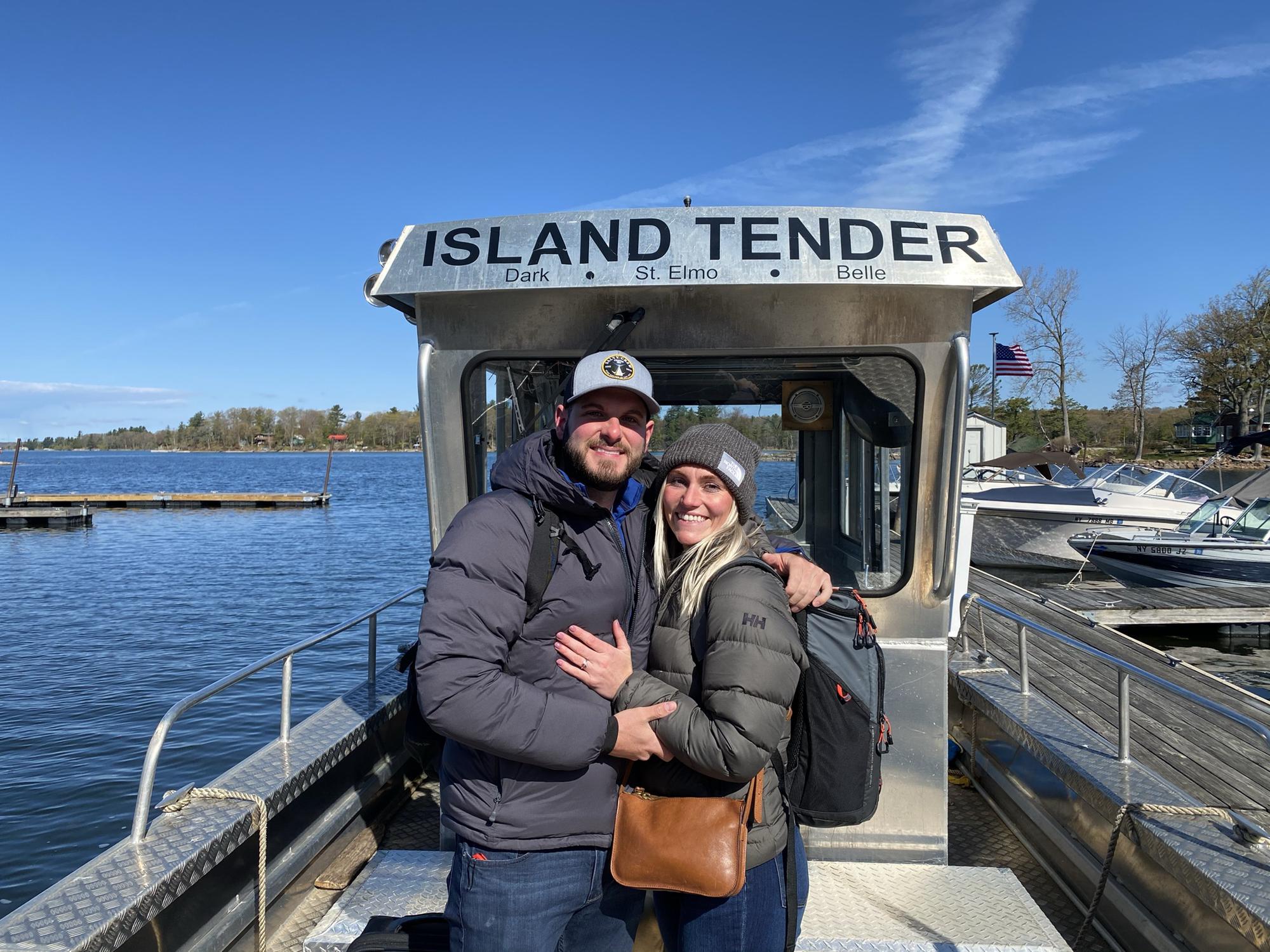 The little boat we took to and from Dark Island where Singer Castle is located.