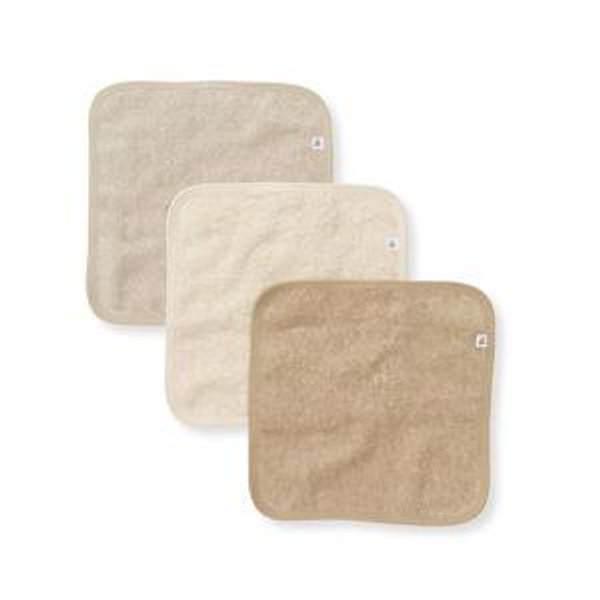 Organic Cotton Washcloths 3 Pack - Oat