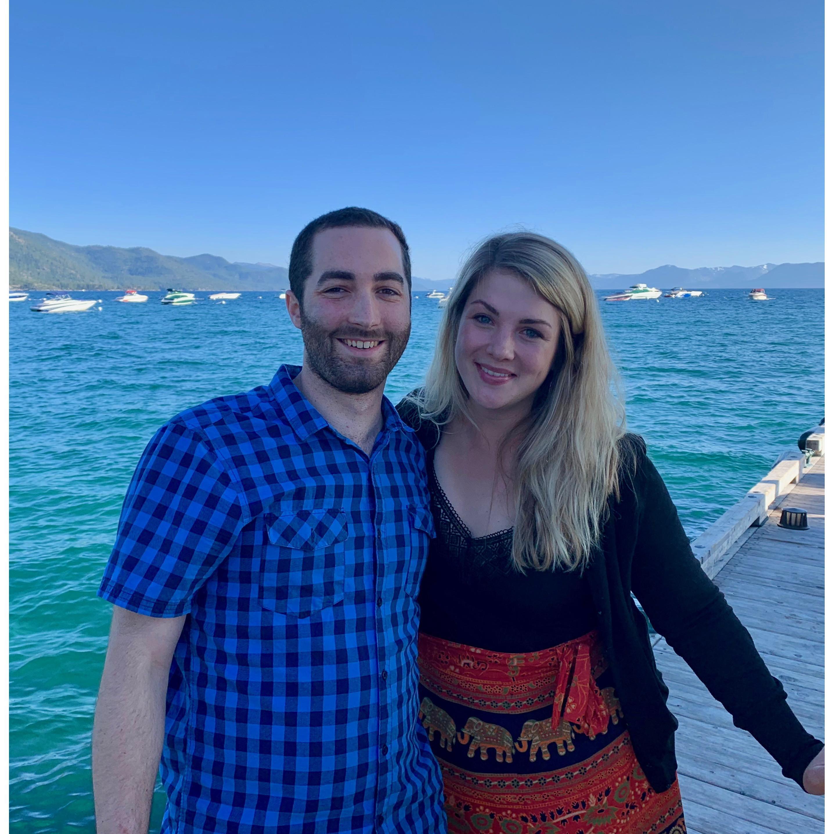 Beautiful views on vacation in Lake Tahoe right after getting engaged in July 2019