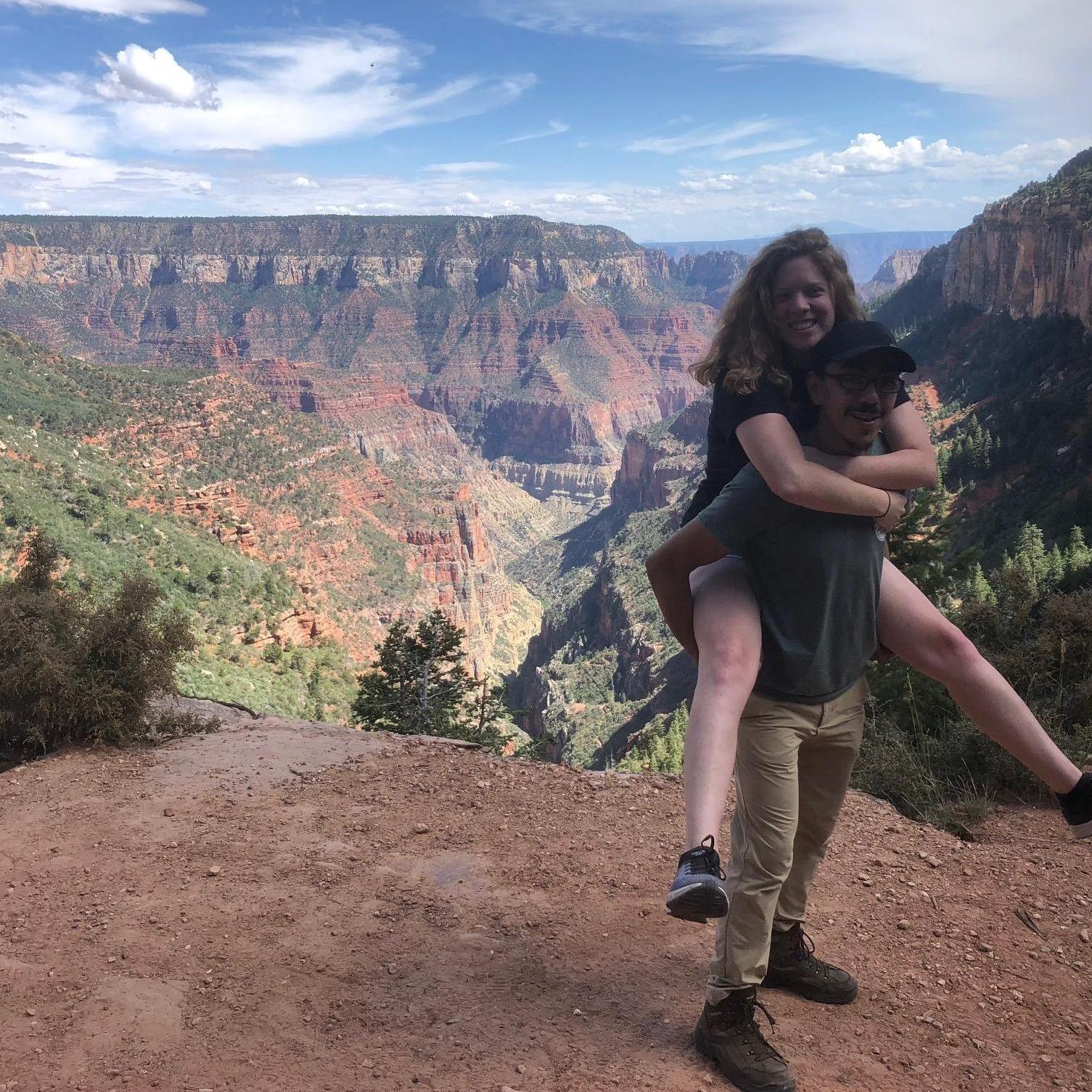 Visiting the Grand Canyon (about 5 days before Joel proposed)