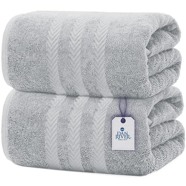 DAN RIVER Bath Sheets Set of 2 – 550 GSM Ultra Super Soft & Highly Absorbent Sheets – 100% Cotton Jumbo Large Bath Towels for Bathroom, Home, Hotel, Spa, Beach, Pool, Gym – 35”x70” in Highrise