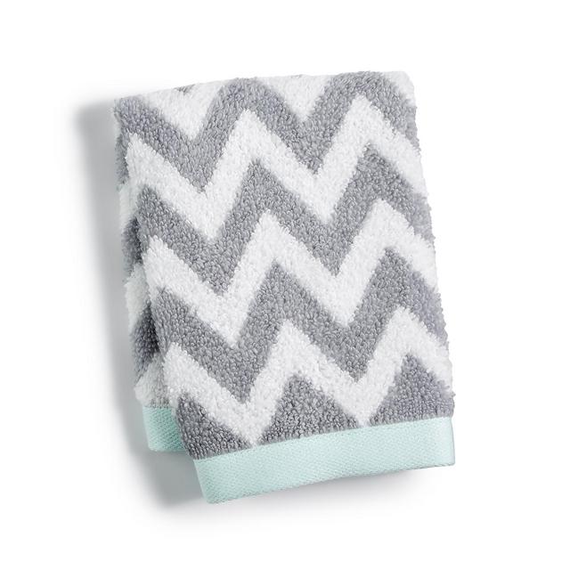 Martha Stewart Collection Chevron Spa Cotton 13" x 13" Wash Towel, Created for Macy's